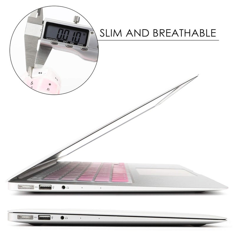 Allinside Pink Ombre Keyboard Cover Skin for MacBook Pro 13" 15" 17" (2015 or Older Version), MacBook Air 13" A1369/A1466, Older iMac Wireless Keyboard MC184LL/B - Image 3